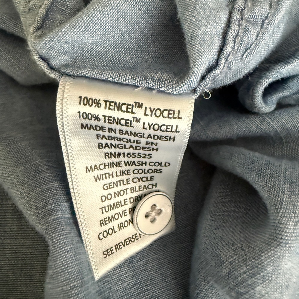Lola River Women's M Blue Tencel Lyocell Button Down Chambray Shirt Capsule - Picture 4 of 5